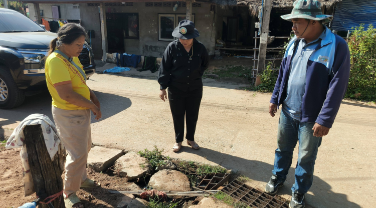 ลงพื้นที่สำรวจปัญหาท่อระบายน้ำตามคำร้องขอของประชาชน เพื่อหาแนวทางการแก้ไขต่อไป ณ หมู่ที่ 8 และ หมู่ที่ 6 