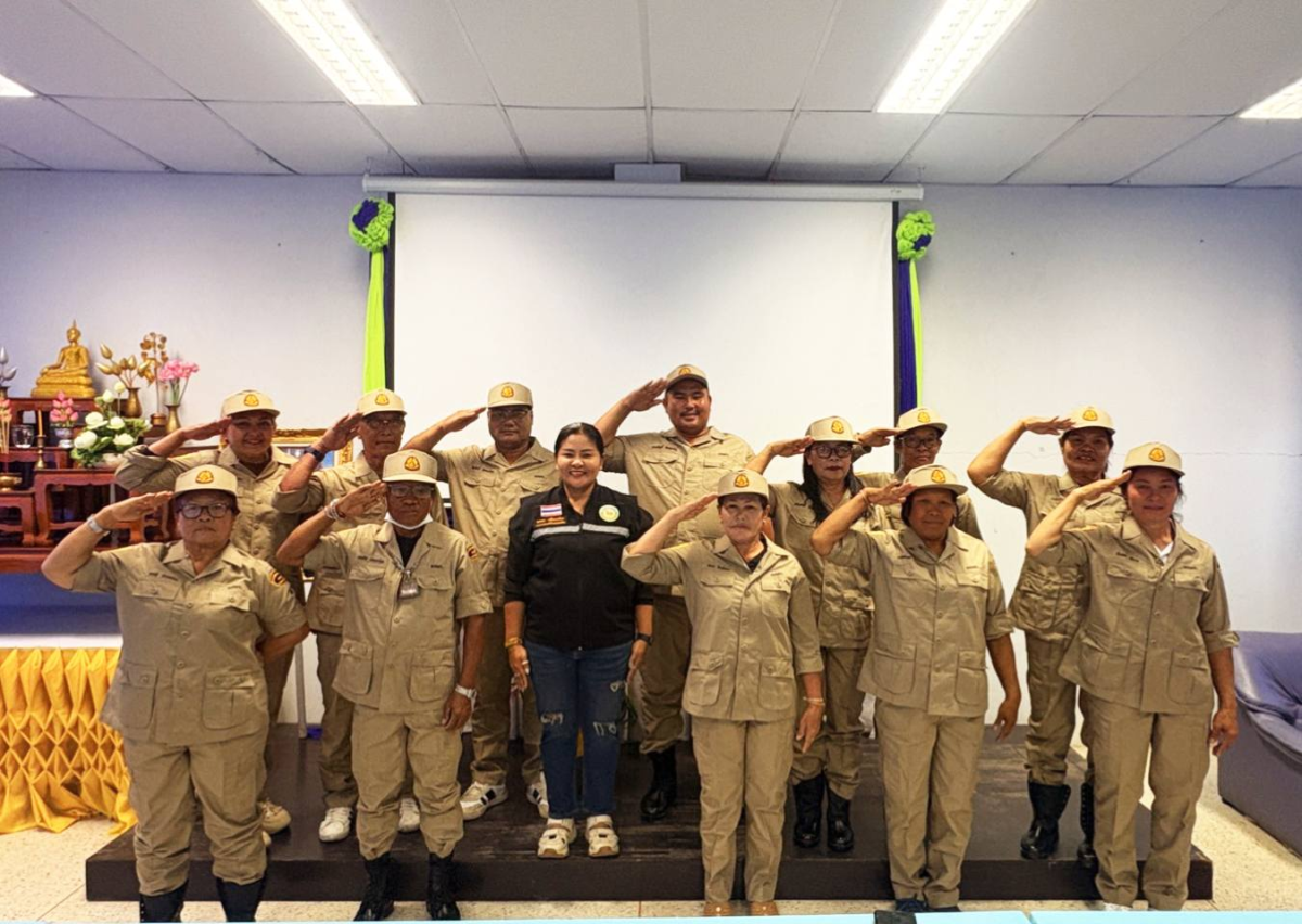 การประชุมอาสาสมัครป้องกันภัยฝ่ายพลเรือนเทศบาลตำบลจระเข้หิน ณ อาคาร 2 ชั้น 2 สำนักงานเทศบาลตำบลจระเข้หิ