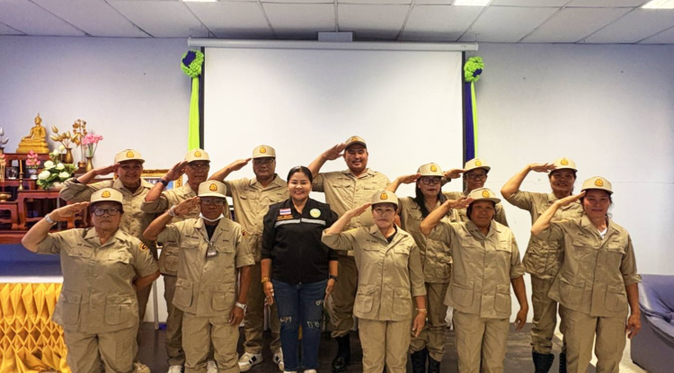 การประชุมอาสาสมัครป้องกันภัยฝ่ายพลเรือนเทศบาลตำบลจระเข้หิน ณ อาคาร 2 ชั้น 2 สำนักงานเทศบาลตำบลจระเข้หิ