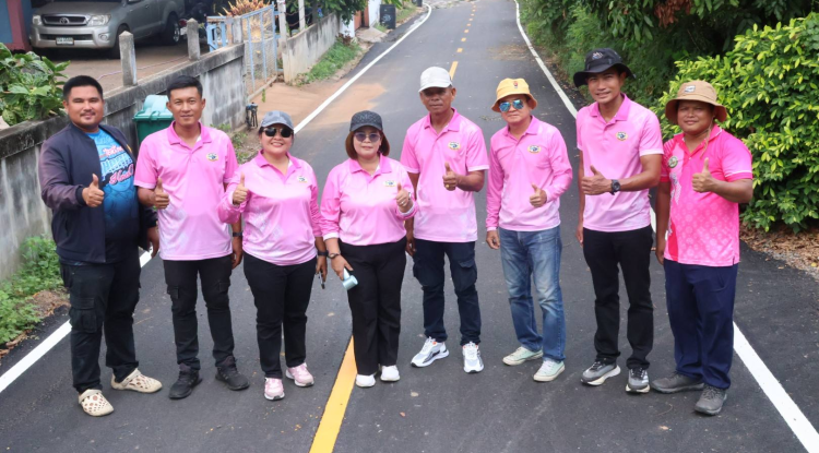 ลงพื้นที่ตรวจรับงานจ้าง การดำเนินการทำถนนราดยาง 