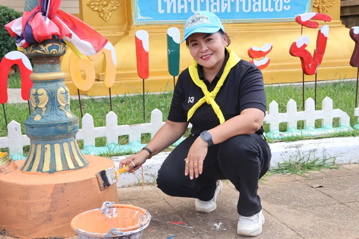 โครงการจิตอาสาพัฒนาปรับปรุงภูมิทัศน์ทาสีรั้วศูนย์ราชการอำเภอครบุรี 