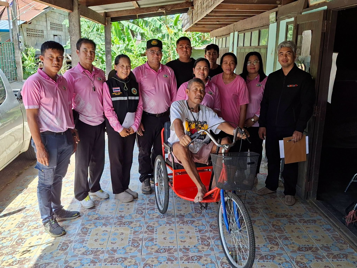 ลงพื้นร่วมกับองค์การบริหารส่วนจังหวัดนครราชสีมาเพื่อสำรวจความต้องการของผู้พิการในการใช้รถสามล้อโยกเพื่อช่วยเหลือผู้พิการทางการเคลื่อนไหวให้มีอุปกรณ์ช่วยเดินทาง