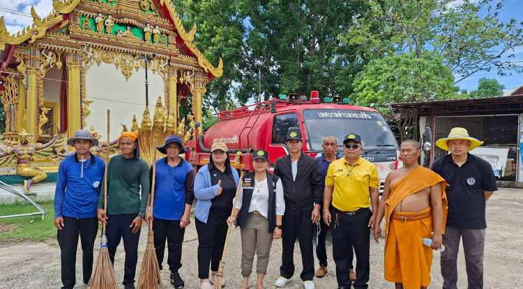  ลงพื้นที่จัดเตรียมสถานที่เพื่อเตรียมความพร้อมในวันสำคัญทางพระพุทธศาสนาตามที่ร้องขอมายังสำนักงานเทศบาลตำบลจระเข้หิน ณ วัดสว่างหนองแวง(บ้านไผ่) และ วัดจระเข้หิน